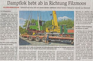 Zeitungsartikel: Dampflok hebt ab