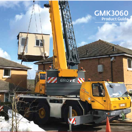 Grove GMK3060 im Einsatz bei der Montage eines Gartenhauses auf Privatgrundstück