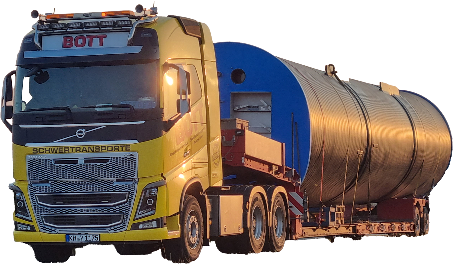 Bild eines Schwertransportes zur auflockerung des Menüs